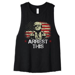 Trump Arrest This Funny Pro Trump 2024 Women's Racerback Cropped Tank