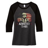 Trump Arrest This Funny Pro Trump 2024 Women's Tri-Blend 3/4-Sleeve Raglan Shirt