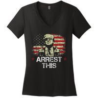 Trump Arrest This Funny Pro Trump 2024 Women's V-Neck T-Shirt