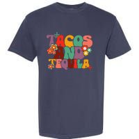 Tacos And Tequila Cinco De Mayo Groovy Mexican Drinking Garment-Dyed Heavyweight T-Shirt