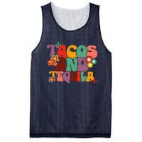 Tacos And Tequila Cinco De Mayo Groovy Mexican Drinking Mesh Reversible Basketball Jersey Tank