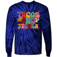 Tacos And Tequila Cinco De Mayo Groovy Mexican Drinking Tie-Dye Long Sleeve Shirt