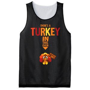 ThereS A Turkey In This Oven Pregnancy Thanksgiving Mesh Reversible Basketball Jersey Tank