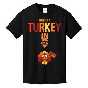 ThereS A Turkey In This Oven Pregnancy Thanksgiving Kids T-Shirt