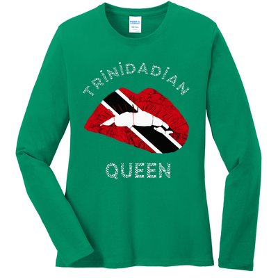 Trinidad And Tobago Trinidadian Queen Tobagonian Roots Ladies Long Sleeve Shirt