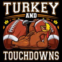 Turkey And Touchdowns Thanksgiving Gift Flatbill Hat