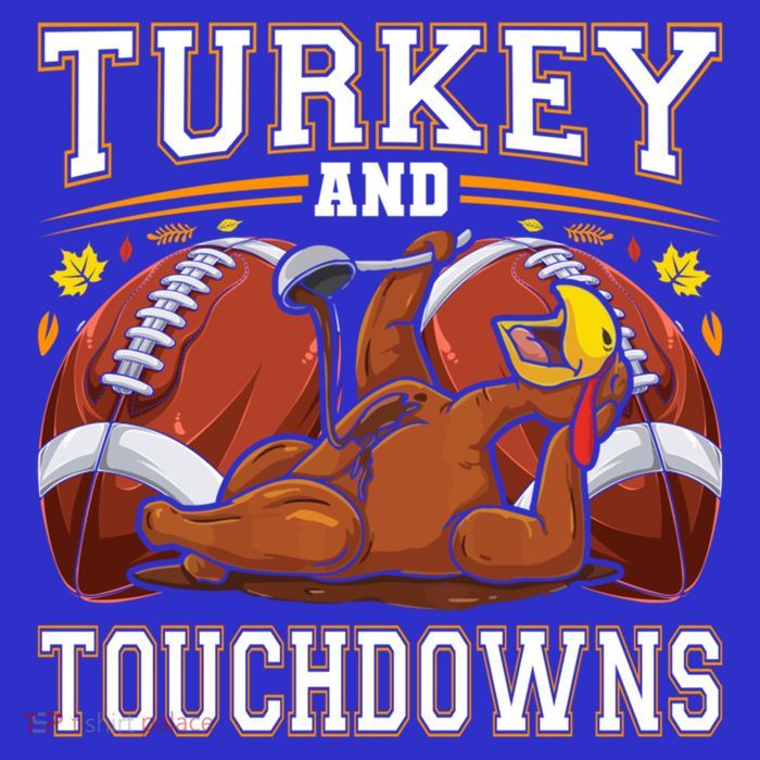 Turkey And Touchdowns Thanksgiving Gift Tall T-Shirt