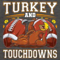 Turkey And Touchdowns Thanksgiving Gift Vector Backpack