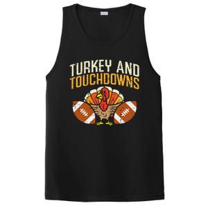 Turkey And Touchdowns American Football Thanksgiving Season PosiCharge Competitor Tank