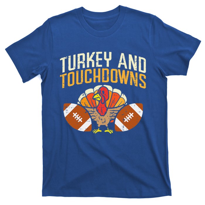 Turkey And Touchdowns American Football Thanksgiving Season T-Shirt