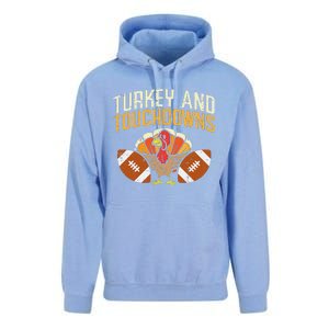 Turkey And Touchdowns American Football Thanksgiving Season Unisex Surf Hoodie