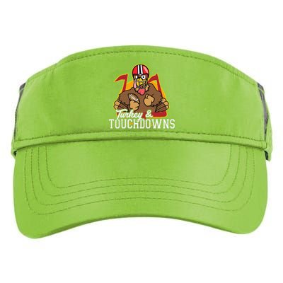 Turkey And Touchdowns Funny Thanksgiving Football Cute Gift Adult Drive Performance Visor