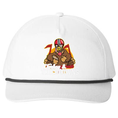 Turkey And Touchdowns Funny Thanksgiving Football Cute Gift Snapback Five-Panel Rope Hat