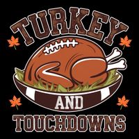 Turkey And Touchdowns Funny Thanksgiving Football Lovers Cool Gift Drawstring Bag