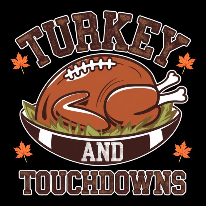 Turkey And Touchdowns Funny Thanksgiving Football Lovers Cool Gift Drawstring Bag