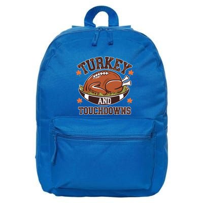 Turkey And Touchdowns Funny Thanksgiving Football Lovers Cool Gift 16 in Basic Backpack