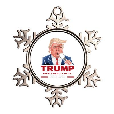 Trump Appears To Emulate Funny On Microphone Metallic Star Ornament