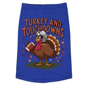 Turkey And Touchdowns Thanksgiving Football Great Gift Doggie Tank