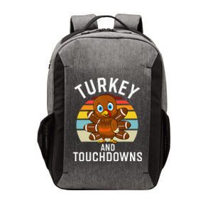 Turkey And Touchdowns Thanksgiving Football Funny Funny Vector Backpack