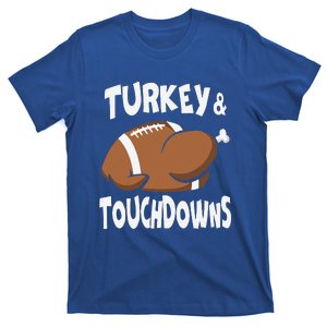 Turkey And Touchdowns Thanksgiving Football Turkey Fall T-Shirt