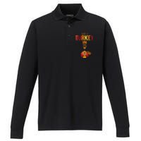 ThereS A Turkey In This Oven Pregnancy Thanksgiving Performance Long Sleeve Polo