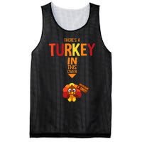 ThereS A Turkey In This Oven Pregnancy Thanksgiving Mesh Reversible Basketball Jersey Tank