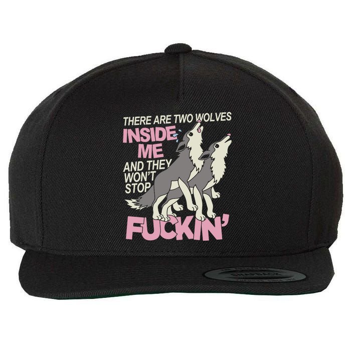 There Are Two Wolves Inside Of Me And They WonT Stop Fuckin Wool Snapback Cap