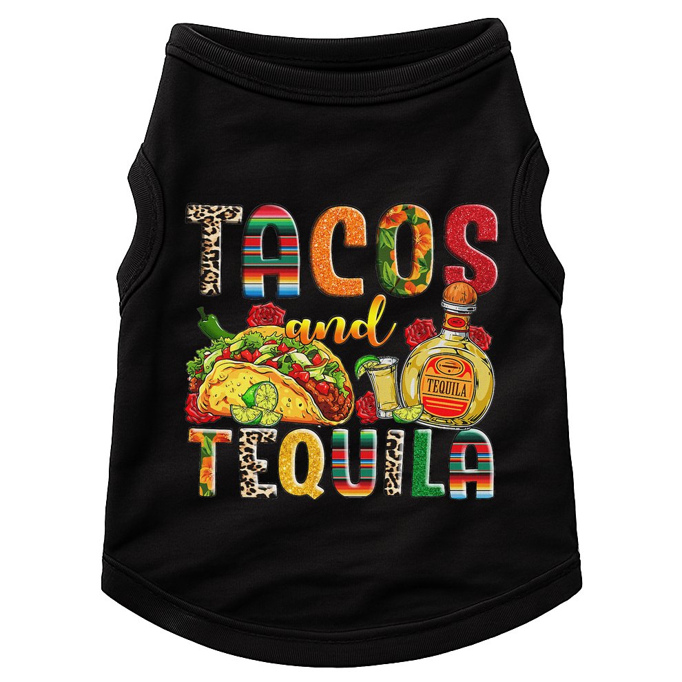Tacos And Tequila Funny Drinking Taco Mexican Food Lover Doggie Tank
