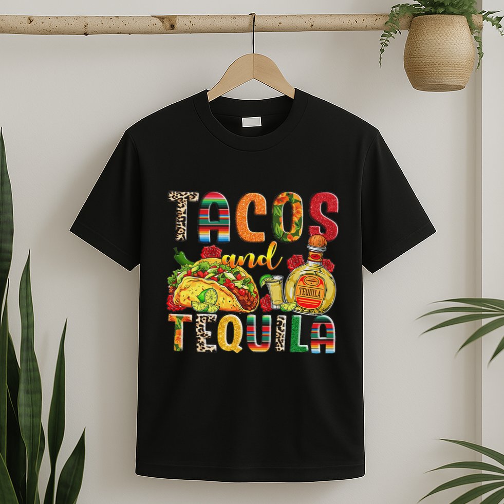 Tacos And Tequila Funny Drinking Taco Mexican Food Lover T-Shirt