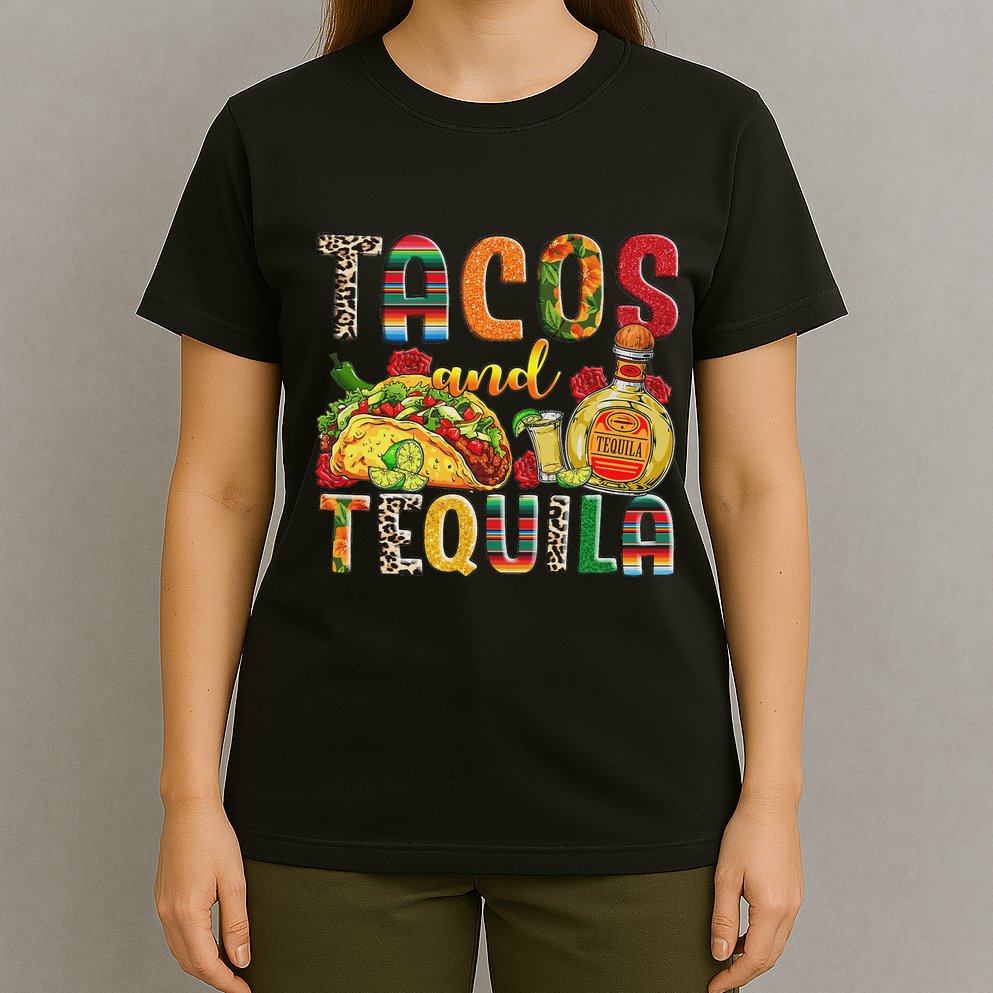 Tacos And Tequila Funny Drinking Taco Mexican Food Lover T-Shirt