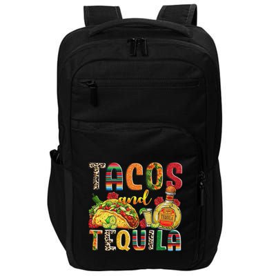 Tacos And Tequila Funny Drinking Taco Mexican Food Lover Impact Tech Backpack