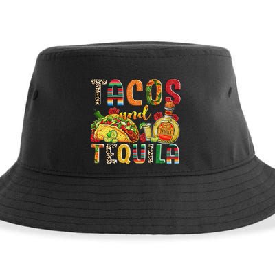 Tacos And Tequila Funny Drinking Taco Mexican Food Lover Sustainable Bucket Hat