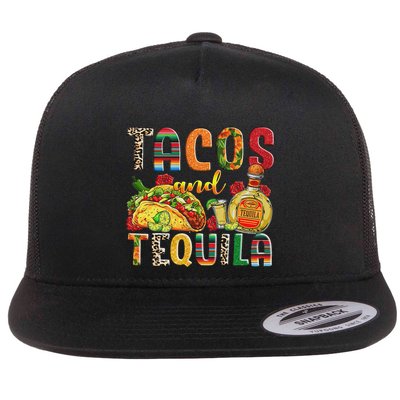 Tacos And Tequila Funny Drinking Taco Mexican Food Lover Flatbill Hat