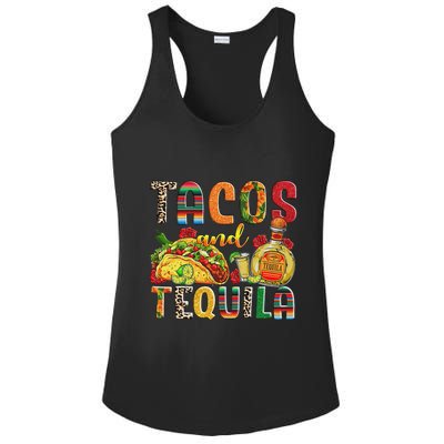 Tacos And Tequila Funny Drinking Taco Mexican Food Lover Ladies PosiCharge Competitor Racerback Tank