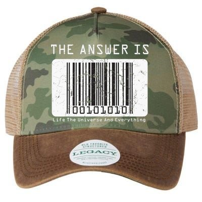 The Answer to Life The Universe and Everything in barcode Legacy Tie Dye Trucker Hat