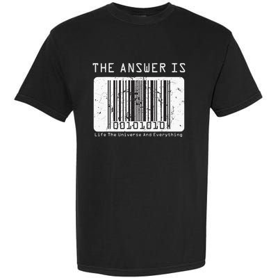 The Answer to Life The Universe and Everything in barcode Garment-Dyed Heavyweight T-Shirt