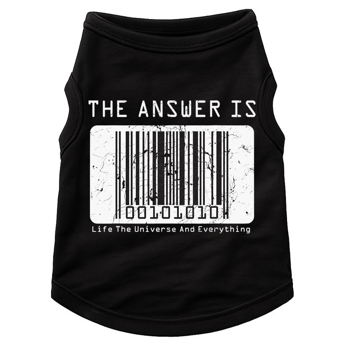 The Answer to Life The Universe and Everything in barcode Doggie Tank