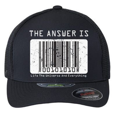 The Answer to Life The Universe and Everything in barcode Flexfit Unipanel Trucker Cap