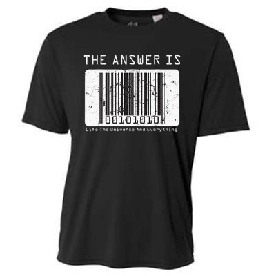 The Answer to Life The Universe and Everything in barcode Cooling Performance Crew T-Shirt