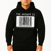 The Answer to Life The Universe and Everything in barcode Hoodie