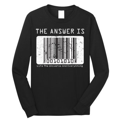 The Answer to Life The Universe and Everything in barcode Long Sleeve Shirt
