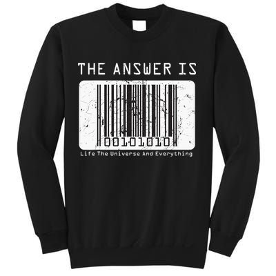 The Answer to Life The Universe and Everything in barcode Sweatshirt