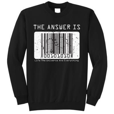 The Answer to Life The Universe and Everything in barcode Sweatshirt