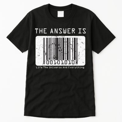 The Answer to Life The Universe and Everything in barcode Tall T-Shirt