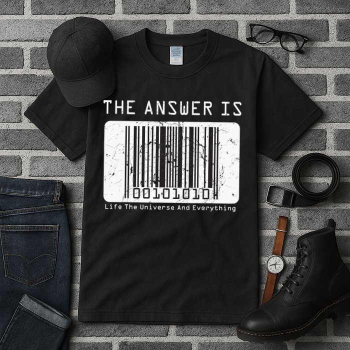The Answer to Life The Universe and Everything in barcode Tall T-Shirt