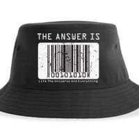 The Answer to Life The Universe and Everything in barcode Sustainable Bucket Hat