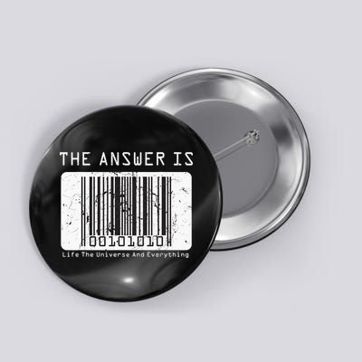The Answer to Life The Universe and Everything in barcode Button