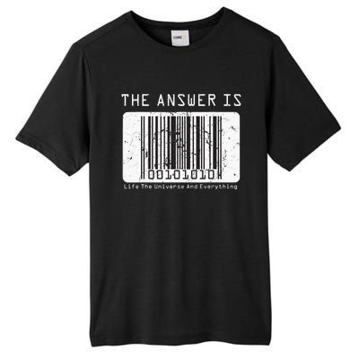 The Answer to Life The Universe and Everything in barcode Tall Fusion ChromaSoft Performance T-Shirt