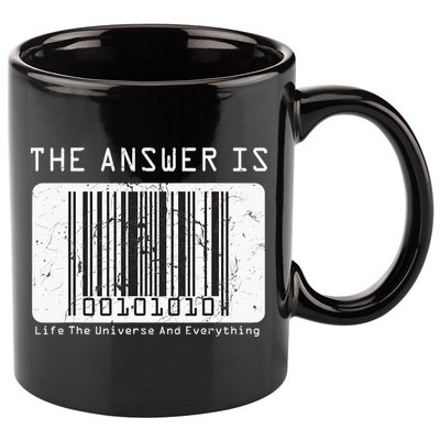The Answer to Life The Universe and Everything in barcode 11oz C Handle Ceramic Mug