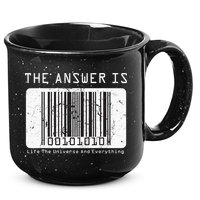 The Answer to Life The Universe and Everything in barcode 15oz Campfire Ceramic Mug